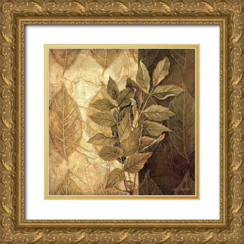 Leaf Patterns IV Gold Ornate Wood Framed Art Print with Double Matting by Thompson, Linda