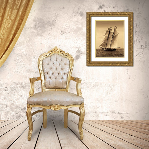 Under Sail II Gold Ornate Wood Framed Art Print with Double Matting by LeBlanc, Frederick J.
