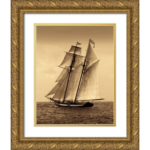 Under Sail II Gold Ornate Wood Framed Art Print with Double Matting by LeBlanc, Frederick J.