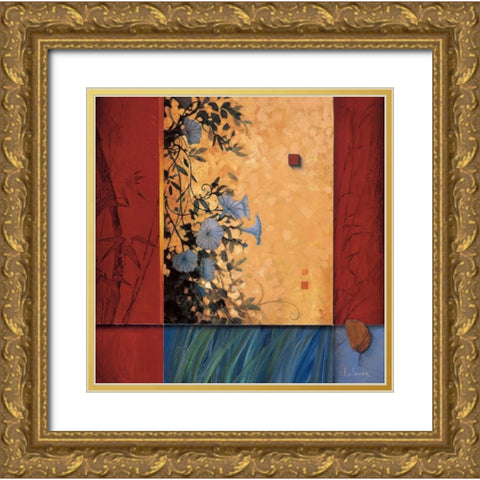 Artists Garden Gold Ornate Wood Framed Art Print with Double Matting by Li-Leger, Don