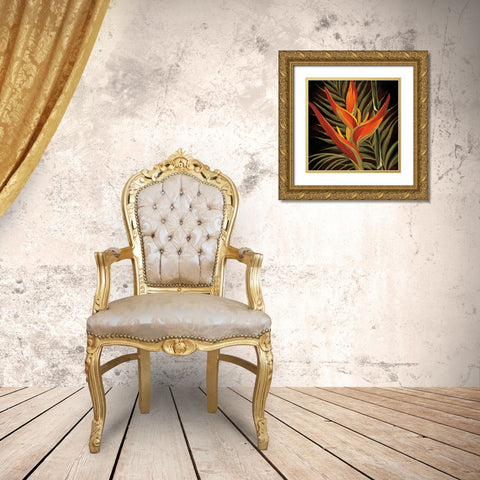 Birds of Paradise I Gold Ornate Wood Framed Art Print with Double Matting by St. Amant, Yvette