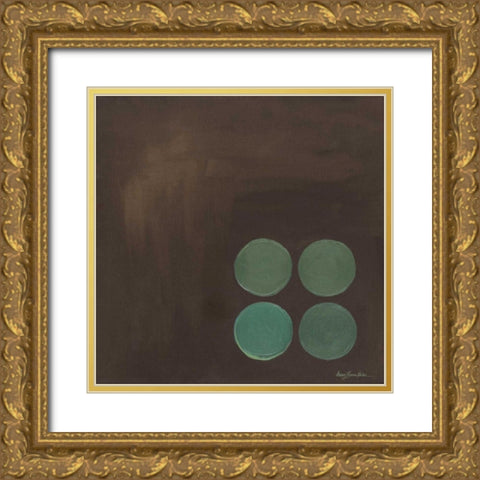 Aqua Lily Pads I Gold Ornate Wood Framed Art Print with Double Matting by Parker, Karen Lorena