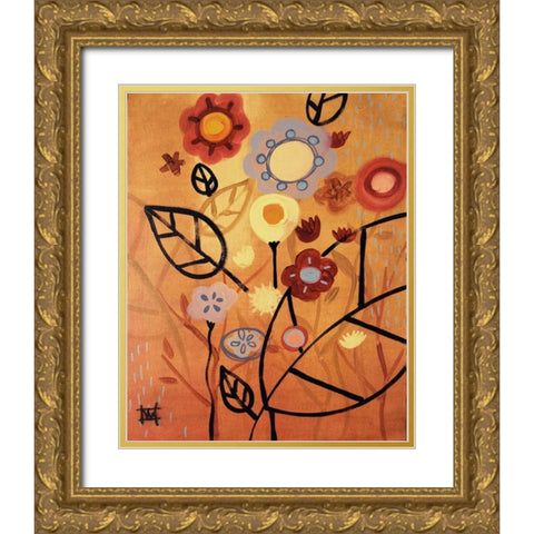 Floral Sonnet Gold Ornate Wood Framed Art Print with Double Matting by Wescoat, Natasha