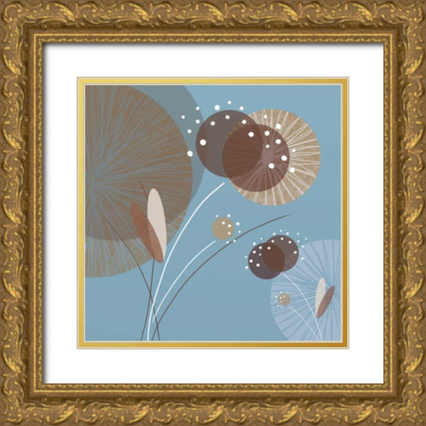 Blue Breeze I Gold Ornate Wood Framed Art Print with Double Matting by Mitchell, Christina