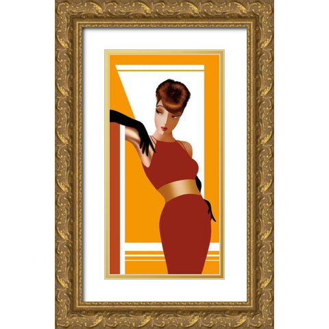 Elegantly Alana Gold Ornate Wood Framed Art Print with Double Matting by Bravo, Jordan