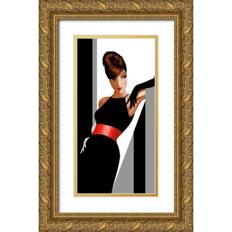 Sharon in Grays Gold Ornate Wood Framed Art Print with Double Matting by Bravo, Jordan
