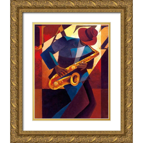 Bebop Gold Ornate Wood Framed Art Print with Double Matting by Mallett, Keith