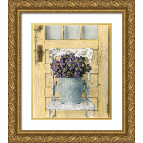 Cottage Bouquet I Gold Ornate Wood Framed Art Print with Double Matting by Atria, Cristin