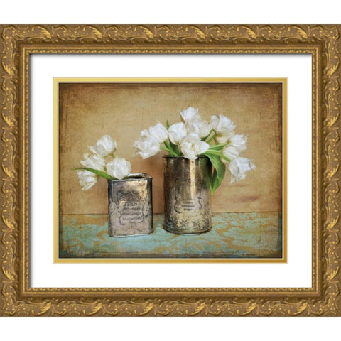 Vintage Tulips I Gold Ornate Wood Framed Art Print with Double Matting by Atria, Cristin