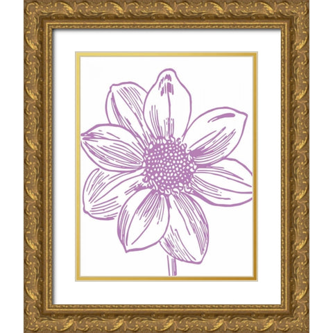 Florette I Gold Ornate Wood Framed Art Print with Double Matting by Berg, Sabine