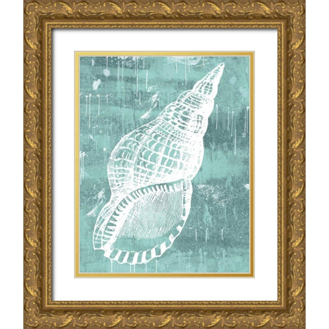 Ocean Tokens II Gold Ornate Wood Framed Art Print with Double Matting by Sabine Berg