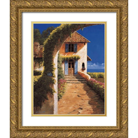 Welcoming Gold Ornate Wood Framed Art Print with Double Matting by Archambault, Gilles