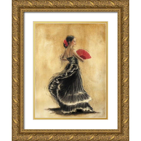 Flamenco Dancer II Gold Ornate Wood Framed Art Print with Double Matting by Gold, Caroline