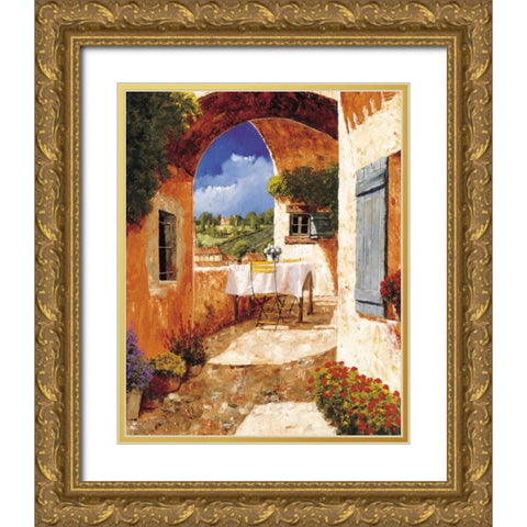 The Days of Wine and Roses Gold Ornate Wood Framed Art Print with Double Matting by Archambault, Gilles