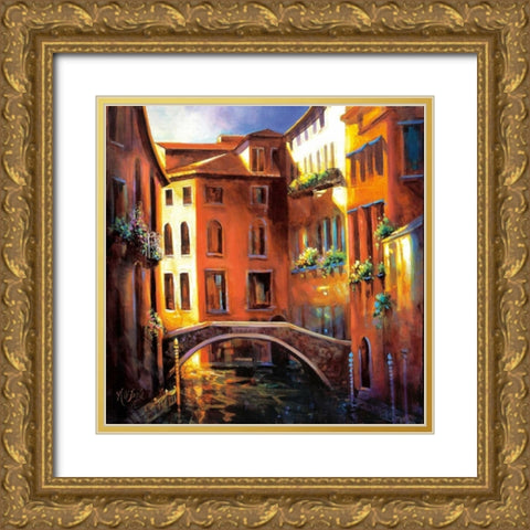 Sunset in Venice Gold Ornate Wood Framed Art Print with Double Matting by OToole, Nancy