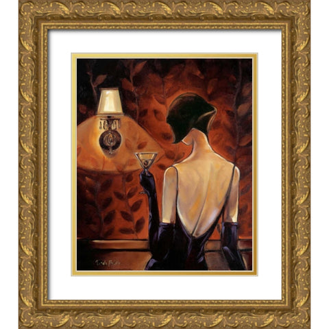 Mademoiselle Gold Ornate Wood Framed Art Print with Double Matting by Biddle, Trish