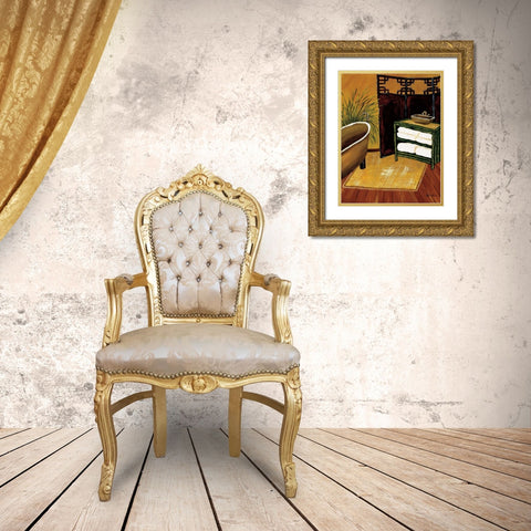 Bamboo Bath Gold Ornate Wood Framed Art Print with Double Matting by Sewell, Krista