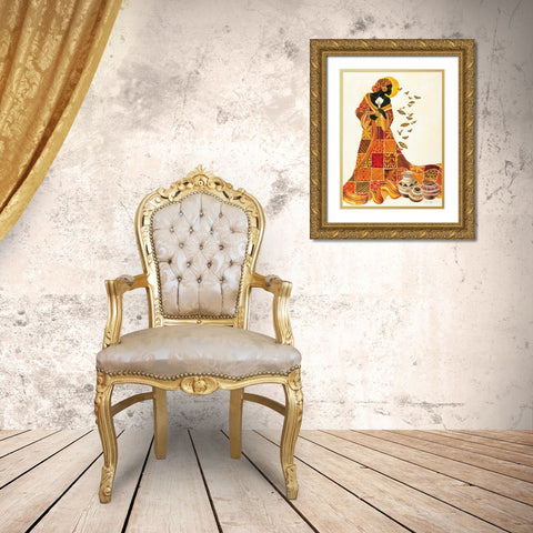 Souls Flight Gold Ornate Wood Framed Art Print with Double Matting by Mallett, Keith