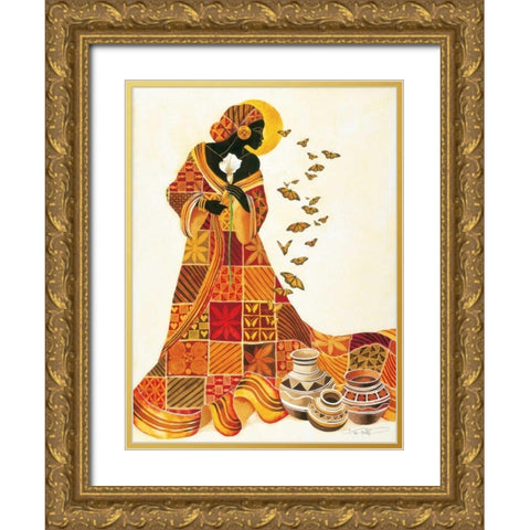 Souls Flight Gold Ornate Wood Framed Art Print with Double Matting by Mallett, Keith