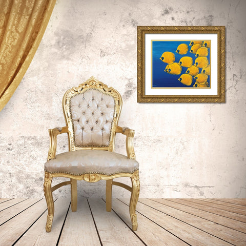 Gently Quietly Gold Ornate Wood Framed Art Print with Double Matting by Siddle, Keith