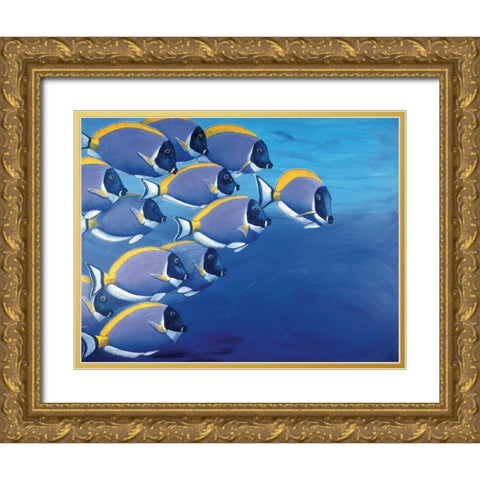 Serenely Beautifully Gold Ornate Wood Framed Art Print with Double Matting by Siddle, Keith