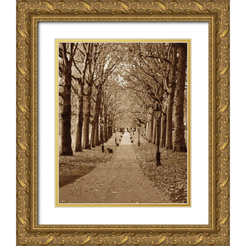 Autumn Stroll II Gold Ornate Wood Framed Art Print with Double Matting by Maihara/Watt, Jeff/Boyce