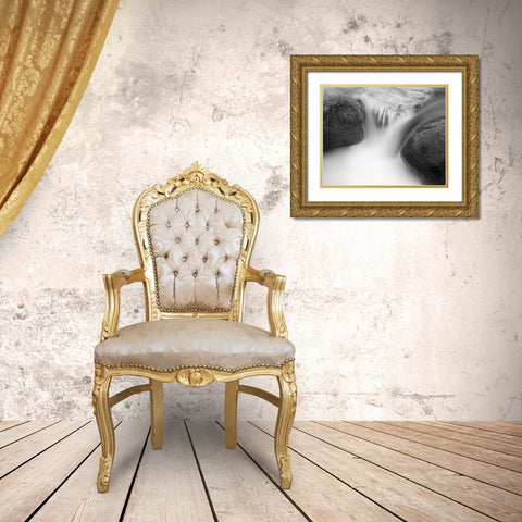 Misty Rocks I Gold Ornate Wood Framed Art Print with Double Matting by LSH