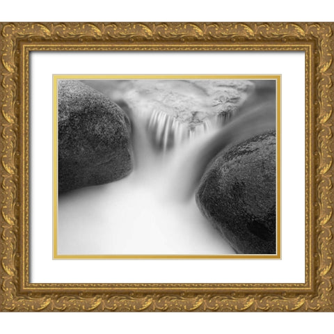 Misty Rocks I Gold Ornate Wood Framed Art Print with Double Matting by LSH