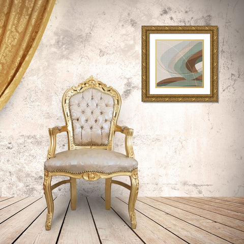 Mint Ripple I Gold Ornate Wood Framed Art Print with Double Matting by Ahava