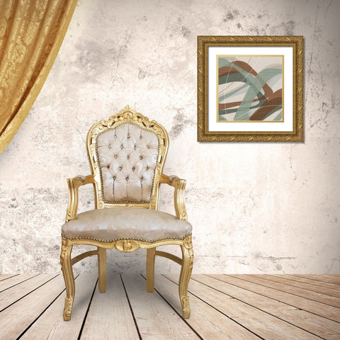 Mint Ripple II Gold Ornate Wood Framed Art Print with Double Matting by Ahava