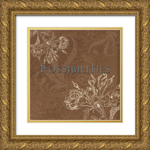 Possibilities Gold Ornate Wood Framed Art Print with Double Matting by Tanner, Jan