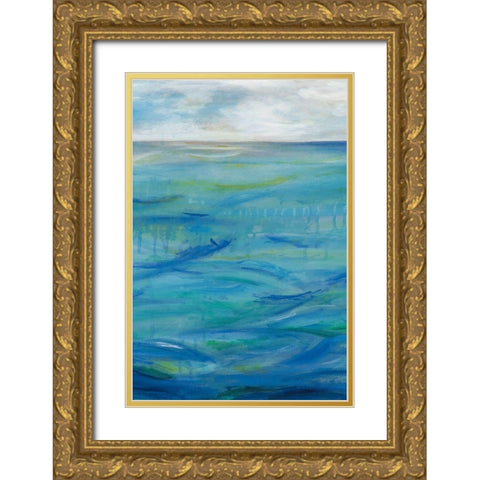Deep Blue II Gold Ornate Wood Framed Art Print with Double Matting by Eider, Georgia