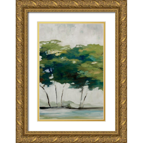 Late Summer Trees II Gold Ornate Wood Framed Art Print with Double Matting by Ellens, Jacqueline