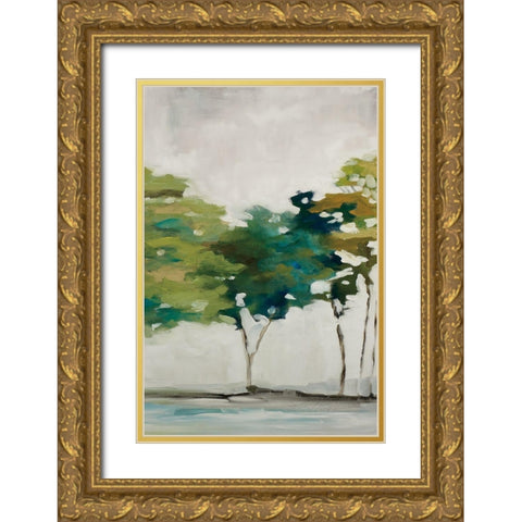 Late Summer Trees III Gold Ornate Wood Framed Art Print with Double Matting by Ellens, Jacqueline