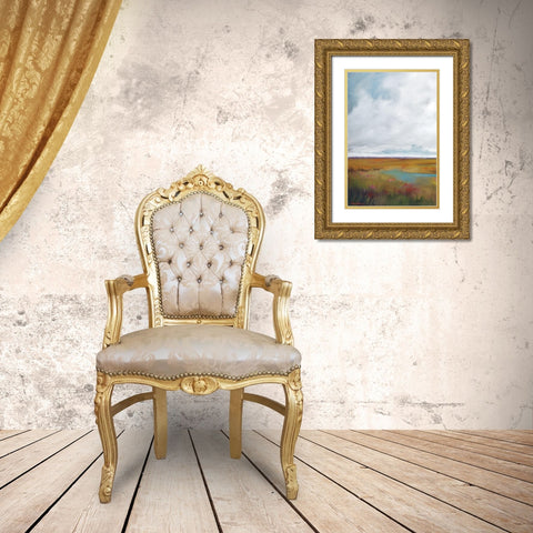 Sunset Over The Marsh I Gold Ornate Wood Framed Art Print with Double Matting by Jackson, Victoria