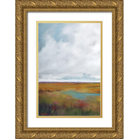 Sunset Over The Marsh I Gold Ornate Wood Framed Art Print with Double Matting by Jackson, Victoria
