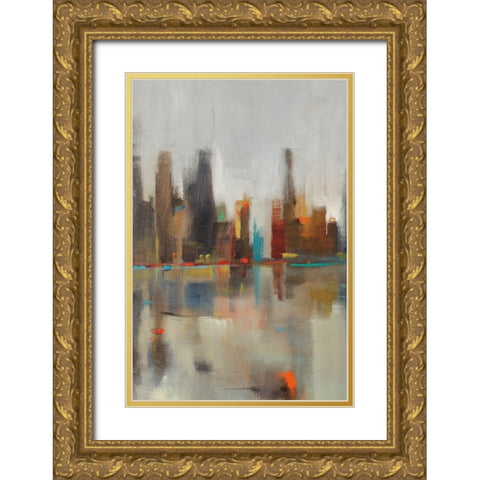 Golden Harbor I Gold Ornate Wood Framed Art Print with Double Matting by Jackson, Victoria
