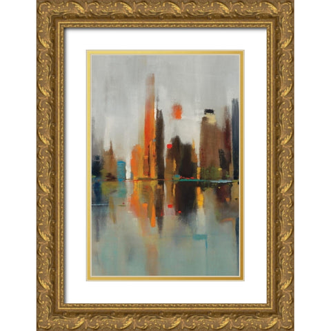 Golden Harbor II Gold Ornate Wood Framed Art Print with Double Matting by Jackson, Victoria