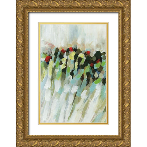 Poppy Swirls I Gold Ornate Wood Framed Art Print with Double Matting by Parker, Karen Lorena