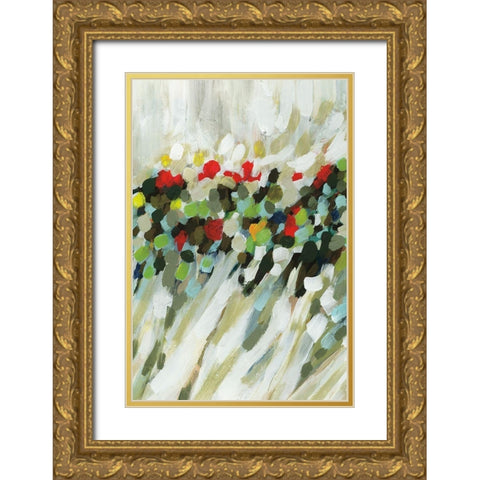 Poppy Swirls II Gold Ornate Wood Framed Art Print with Double Matting by Parker, Karen Lorena