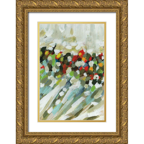Poppy Swirls III Gold Ornate Wood Framed Art Print with Double Matting by Parker, Karen Lorena