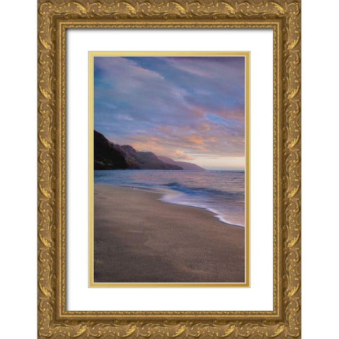 Kee Beach Sunset I Gold Ornate Wood Framed Art Print with Double Matting by Frates, Dennis