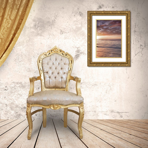 Kee Beach Sunset III Gold Ornate Wood Framed Art Print with Double Matting by Frates, Dennis