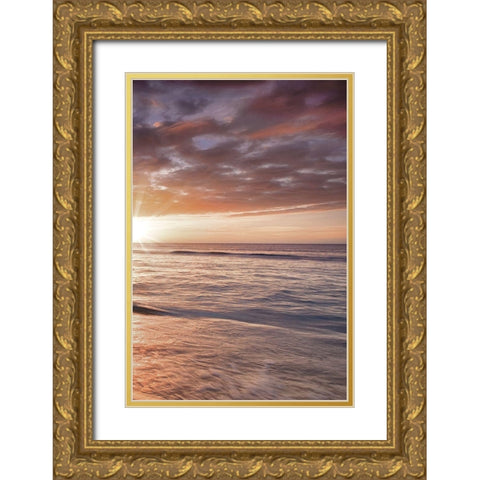 Kee Beach Sunset III Gold Ornate Wood Framed Art Print with Double Matting by Frates, Dennis