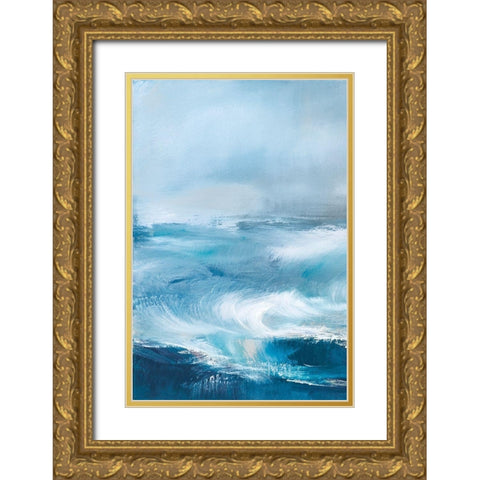 Storm Surf I Gold Ornate Wood Framed Art Print with Double Matting by Parent, Joanne