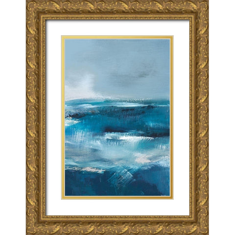 Storm Surf III Gold Ornate Wood Framed Art Print with Double Matting by Parent, Joanne
