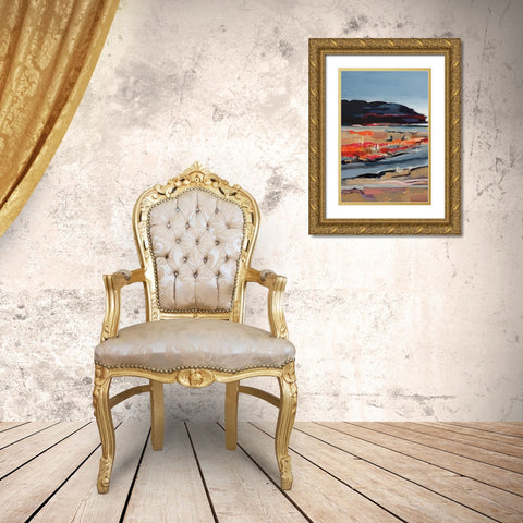 The Beach I Gold Ornate Wood Framed Art Print with Double Matting by Fitzsimmons, A.