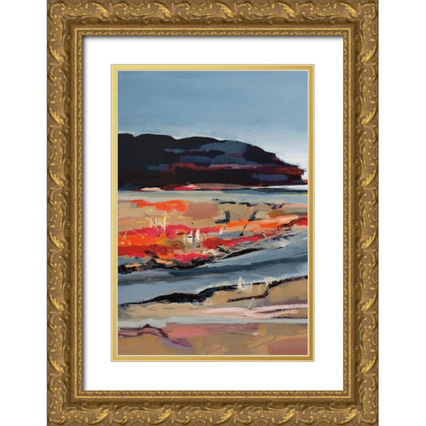 The Beach I Gold Ornate Wood Framed Art Print with Double Matting by Fitzsimmons, A.