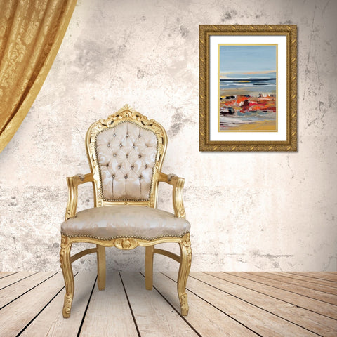 The Beach III Gold Ornate Wood Framed Art Print with Double Matting by Fitzsimmons, A.
