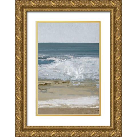 Spindrift 2 C Gold Ornate Wood Framed Art Print with Double Matting by Gold, Caroline